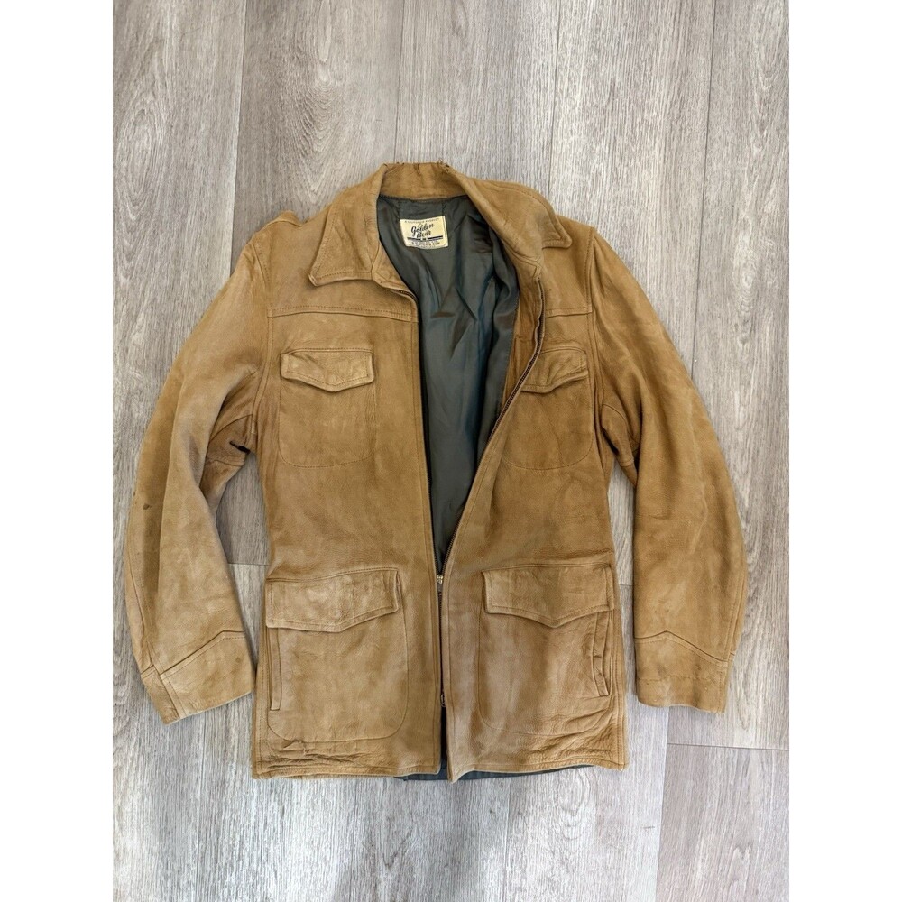 1940s/1950s Golden Bear S. Slater Vintage Suede Leather Jacket Thrashed READ M